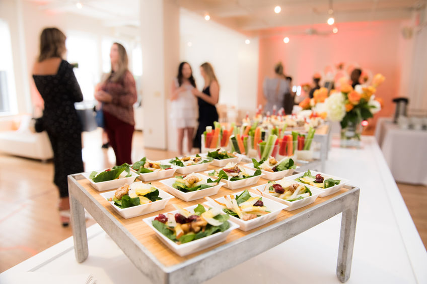 organic catering setup at a wedding event