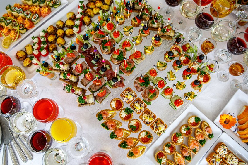 a catered event food
